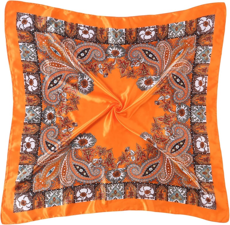 VBAEI 35” Large Square Satin Head Scarf - 1Pcs Satin Hair Scarf Silk Bandana Head Wraps For Women - Image 5